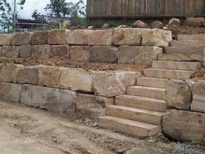 b grade sandstone retaining wall